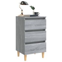 Table de chevet avec pieds en bois Sonoma gris 40x35x69 cm 633041633041