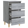 Table de chevet avec pieds en bois Sonoma gris 40x35x69 cm 633041633041