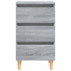 Table de chevet avec pieds en bois Sonoma gris 40x35x69 cm 633041633041