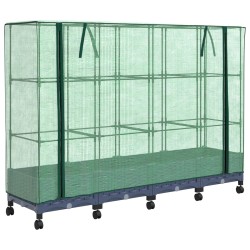 Jardinière de jardin avec couverture de serre et roues 4 pc PP 633044633044