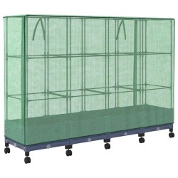 Jardinière de jardin avec couverture de serre et roues 4 pc PP 633044633044