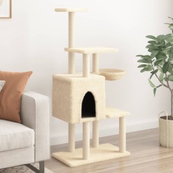 Arbre à chat avec griffoirs en sisal Crème 131 cm 633053633053