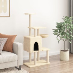 Arbre à chat avec griffoirs en sisal Crème 131 cm 633053633053