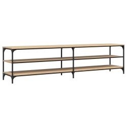 Meuble TV chêne sonoma 200x30x50 cm bois d'ingénierie et métal 633055633055