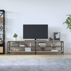 Meuble TV chêne sonoma 200x30x50 cm bois d'ingénierie et métal 633055633055
