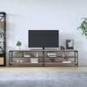 Meuble TV chêne sonoma 200x30x50 cm bois d'ingénierie et métal 633055633055