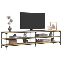 Meuble TV chêne sonoma 200x30x50 cm bois d'ingénierie et métal 633055633055