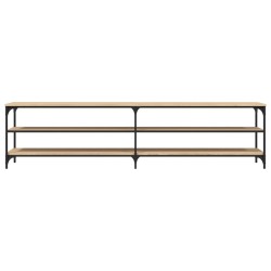 Meuble TV chêne sonoma 200x30x50 cm bois d'ingénierie et métal 633055633055