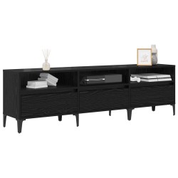 Meuble TV Chêne noir 150 x 30 x 45 cm Bois d'ingénierie et fer 633057633057