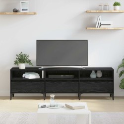 Meuble TV Chêne noir 150 x 30 x 45 cm Bois d'ingénierie et fer 633057633057