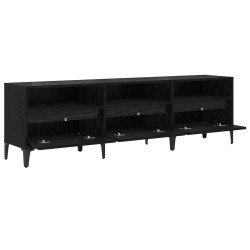 Meuble TV Chêne noir 150 x 30 x 45 cm Bois d'ingénierie et fer 633057633057