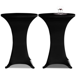 Housse de table Ø 70 cm Noir extensible 2 pcs 633058633058