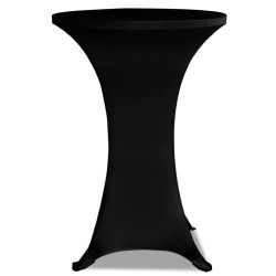Housse de table Ø 70 cm Noir extensible 2 pcs 633058633058