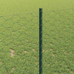 Clôture hexagonale avec poteau 25 x 1 m Acier recouvert de PVC 633059633059