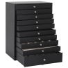 Coffret à bijoux 10 niveaux avec supports pour montres Noir 29 x 20,5 x 40,5 cm 633060633060