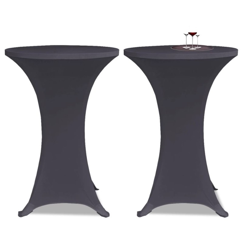 Housse de table extensible 2 pcs 70 cm Anthracite 633062633062