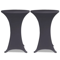 Housse de table extensible 2 pcs 70 cm Anthracite 633062633062