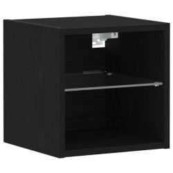 Cabinet de Chevet Murale LED Noir 30 x 28,5 x 30 cm 633071633071