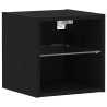 Cabinet de Chevet Murale LED Noir 30 x 28,5 x 30 cm 633071633071