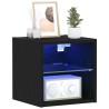 Cabinet de Chevet Murale LED Noir 30 x 28,5 x 30 cm 633071633071