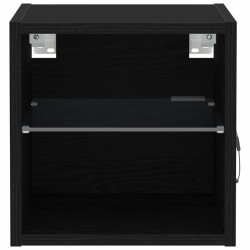Cabinet de Chevet Murale LED Noir 30 x 28,5 x 30 cm 633071633071