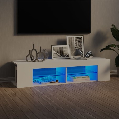 Meuble TV avec lumières LED blanc 135x39x30 cm 633072633072