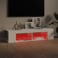 Meuble TV avec lumières LED blanc 135x39x30 cm 633072633072