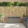 Banc de jardin avec coussin gris 110x40x44 cm résine tressée 633081633081