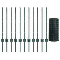 Clôture Euro avec poteau 25 x 0,8 m Acier recouvert de PVC Vert 633096633096