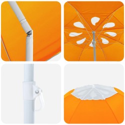 Parasol de jardin 240 cm polyester 170T Orange 633097633097