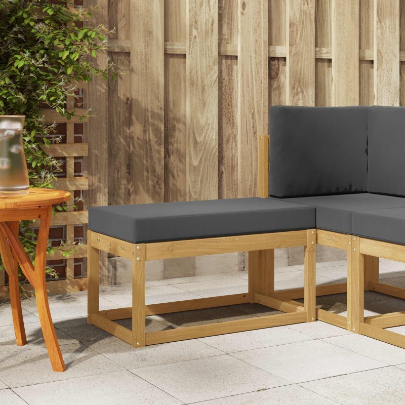 Banc de Jardin Blanc 80 x 43 x 45 cm Bois d'Acacia Massif 633098633098
