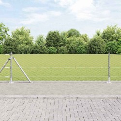 Clôture hexagonale avec base en béton 25 x 0,5 m Argenté Maille 633100633100