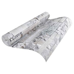 Papier peint en pierre 3D Gris 10 x 0,53 m Tissu non tissé 633101633101