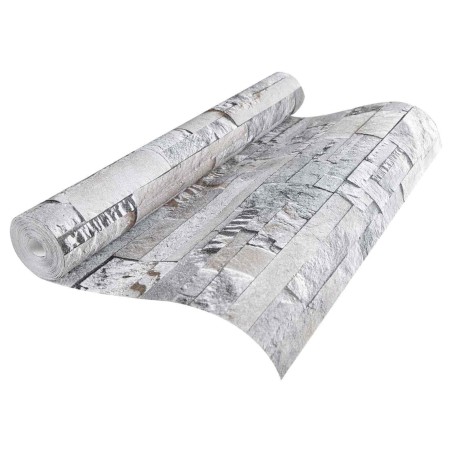 Papier peint en pierre 3D Gris 10 x 0,53 m Tissu non tissé 633101633101