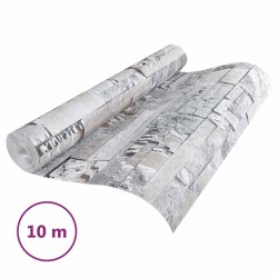 Papier peint en pierre 3D Gris 10 x 0,53 m Tissu non tissé 633101633101