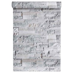 Papier peint en pierre 3D Gris 10 x 0,53 m Tissu non tissé 633101633101