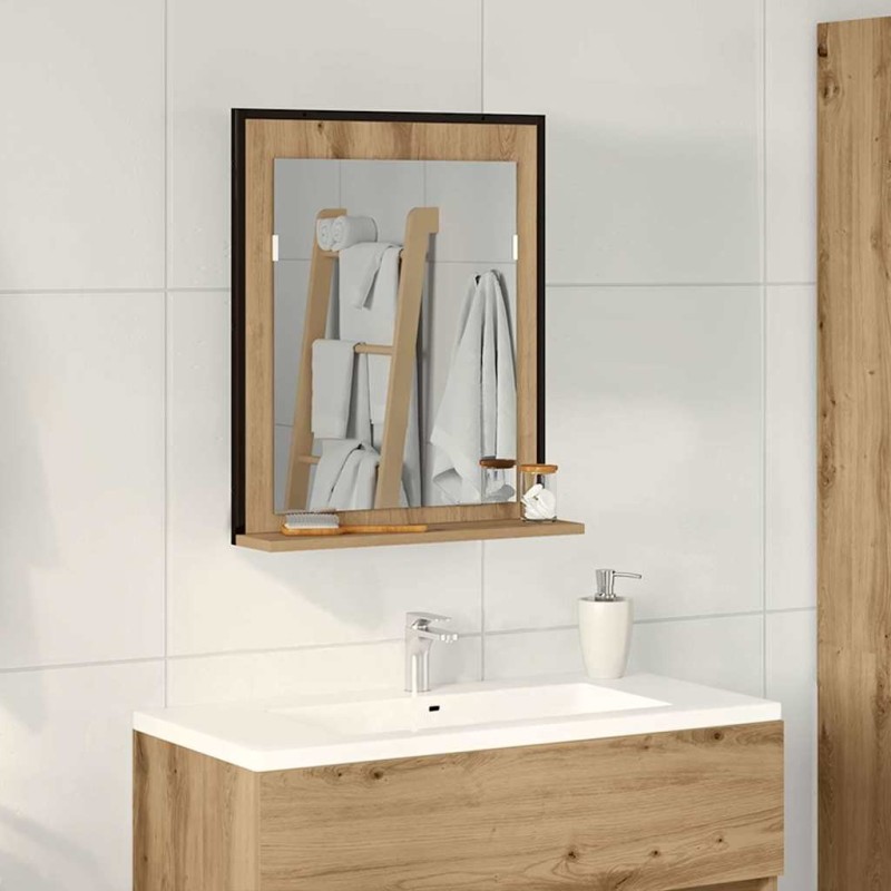 Miroir chêne artisanal 50 x 12 x 60 cm Verre et Bois Ingénierie 633103633103