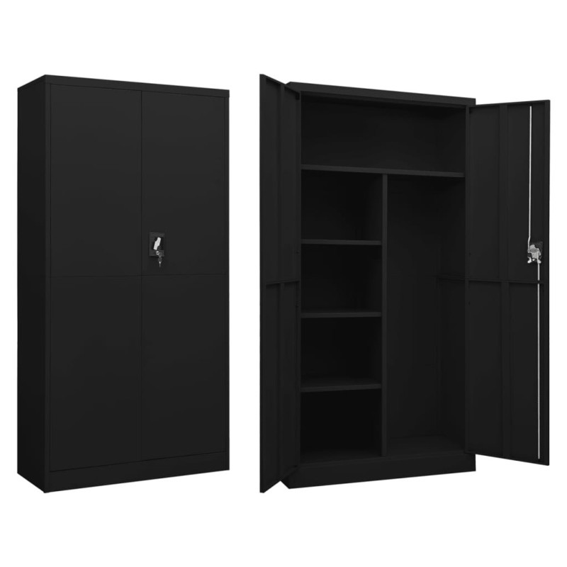 Armoire à casiers Noir 90x40x180 cm Acier 633106633106
