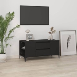 Meuble TV Noir 102x44,5x50 cm Bois d'ingénierie 633111633111