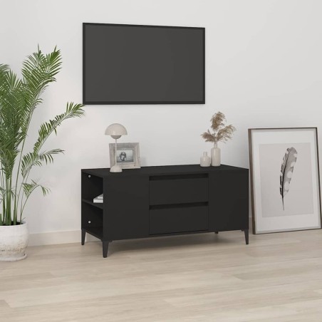 Meuble TV Noir 102x44,5x50 cm Bois d'ingénierie 633111633111