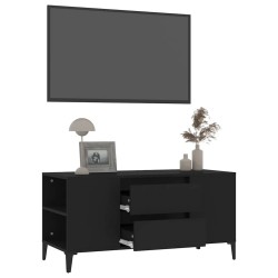 Meuble TV Noir 102x44,5x50 cm Bois d'ingénierie 633111633111