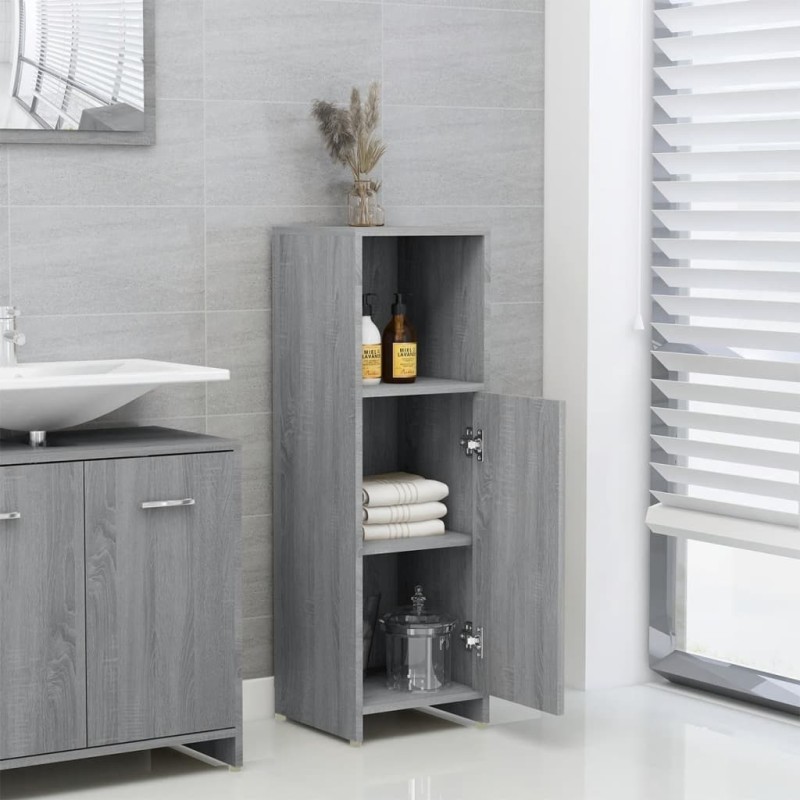 Armoire de bain Sonoma gris 30x30x95 cm Bois d'ingénierie 633114633114