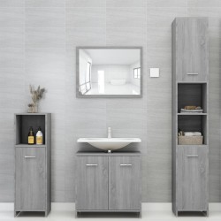 Armoire de bain Sonoma gris 30x30x95 cm Bois d'ingénierie 633114633114