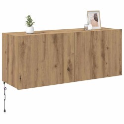 Meuble TV mural Chêne artisanal Bois d'ingénierie 633116633116