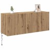Meuble TV mural Chêne artisanal Bois d'ingénierie 633116633116