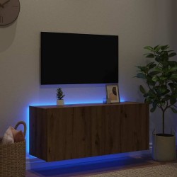 Meuble TV mural Chêne artisanal Bois d'ingénierie 633116633116