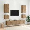 Meuble TV mural Chêne artisanal Bois d'ingénierie 633116633116