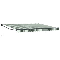 Auvent rétractable Vert et blanc 400 × 300 cm 633123633123