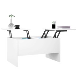 Table basse blanc 80x50x42,5 cm bois d'ingénierie 633127633127