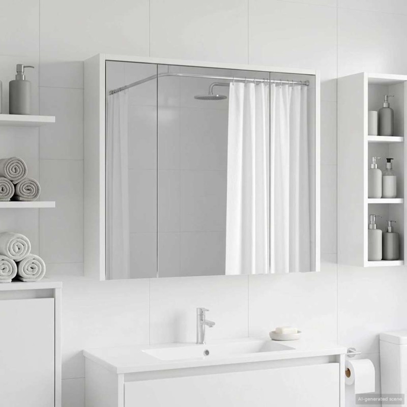 Armoire Miroir de Salle de Bain Blanc 73,5 x 16 x 62,5 cm 633130633130